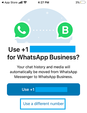 为 WhatsApp Business 使用不同的电话号码