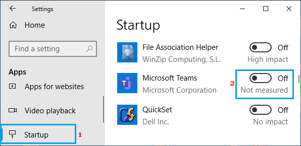 禁用 Microsoft Teams 自动启动