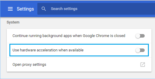 在 Chrome 浏览器中禁用硬件加速