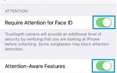 如何在iPhone上启用或禁用注意力感知功能