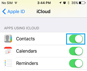 在 iPhone 上启用 iCloud 联系人