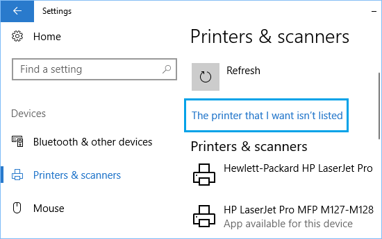 我想要的打印机未列出