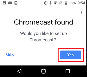 Chromecast 位于 Google Home 应用程序中