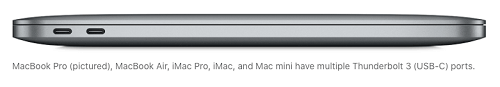 带有 Thunderbolt 端口的 Mac