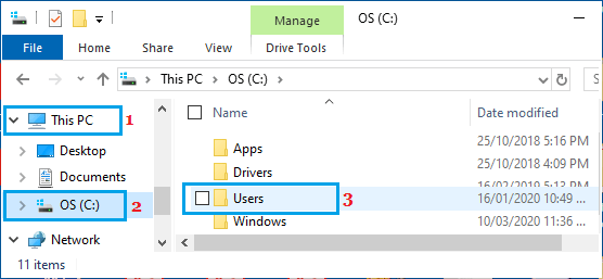 使用 Windows 文件资源管理器打开用户文件夹