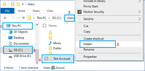 在 Windows 中删除用户帐户文件夹