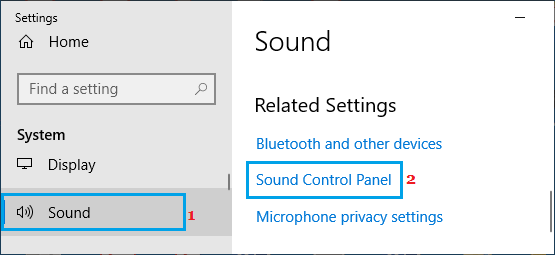 在 Windows 中打开声音控制面板选项