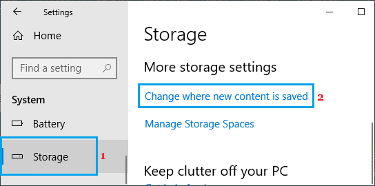 在 Windows 中更改新内容的保存位置选项