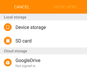 在 Android 手机上选择存储位置