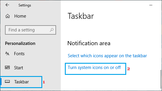 在 Windows 中打开或关闭系统图标选项