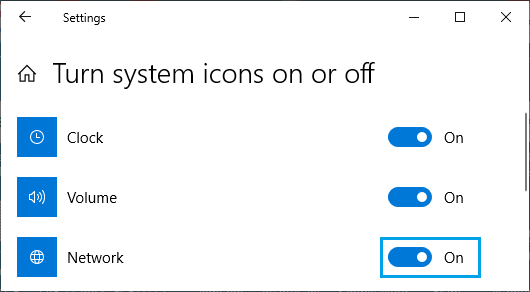 在 Windows 中打开网络图标选项