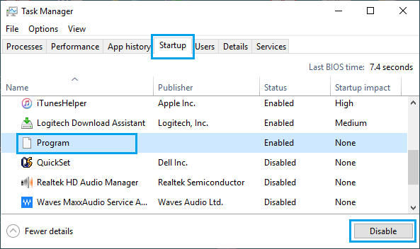 禁用未知的 Windows 程序