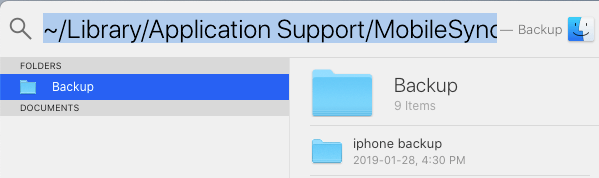 Mac 上的备份文件夹