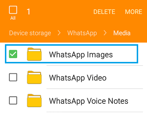 在 Android 手机上选择 WhatsApp 图片文件夹
