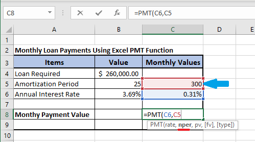 在Excel PMT公式中输入nper