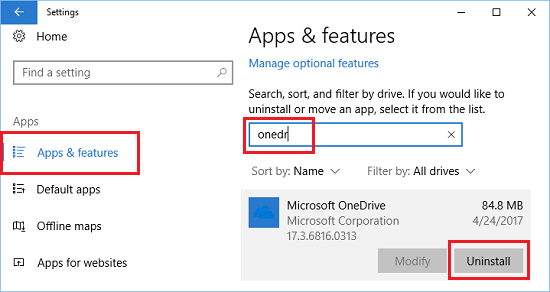 卸载 OneDrive