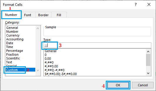 使用 Excel 单元格格式隐藏具有零的单元格