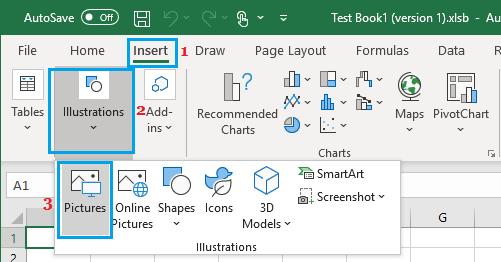 在 Excel 中插入图片选项