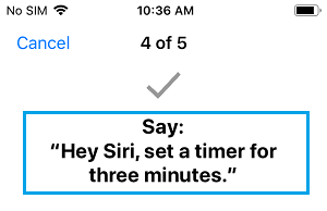 说嘿 Siri，设置三分钟的计时器