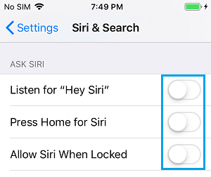 在 iPhone 上禁用 Siri