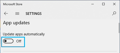 在 Microsoft Store 上禁用自动应用更新