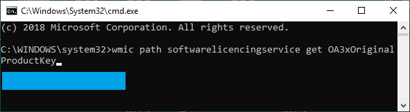 使用命令提示符查找 Windows 产品密钥