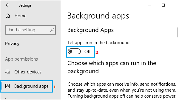 在 Windows 中禁用后台运行的应用程序