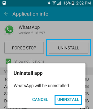 从 Android 手机卸载 WhatsApp