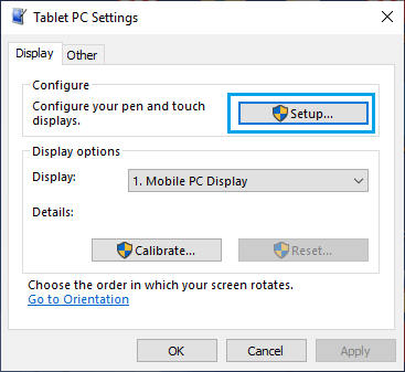 在 Windows 中设置触摸屏选项