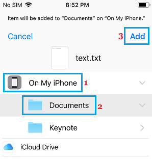 将笔记保存到 iPhone 上的文件应用程序