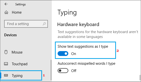 在 Windows 中启用显示文本建议选项