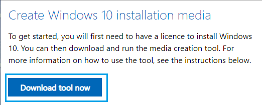 下载 Windows 10 媒体创建工具