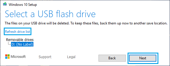 将 Windows ISO 下载到 USB 闪存驱动器