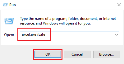 在 Windows 10 中运行 excel.exe /safe 命令