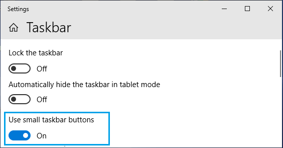 在 Windows 中使用小任务栏按钮选项