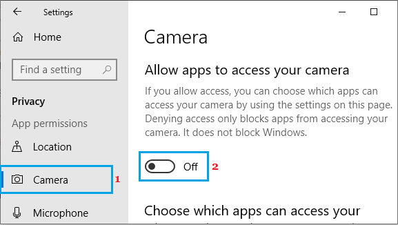 阻止所有应用程序访问 Windows 中的相机