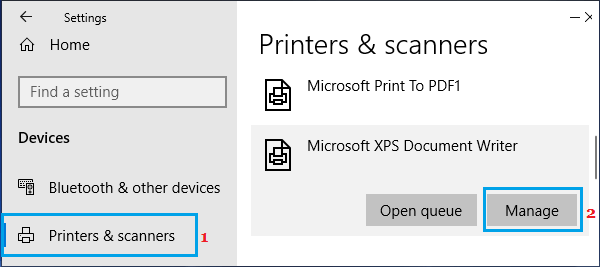 管理 Microsoft XPS Document Writer