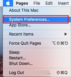 在 Mac 上打开系统偏好设置