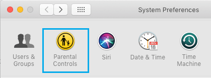 Mac 系统首选项屏幕上的家长控制