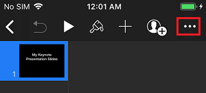 iPhone 上的 Keynote 三点菜单图标
