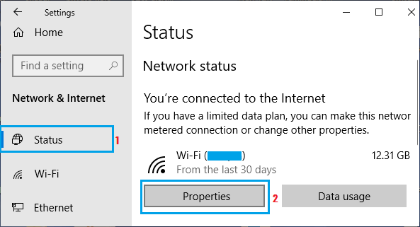 在 Windows PC 上打开网络属性