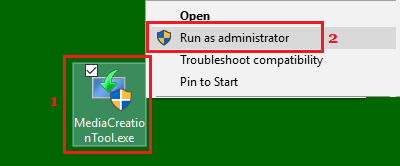 以管理员身份运行 Windows Media Creation Tool