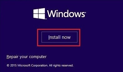 Windows 设置屏幕上的立即安装选项