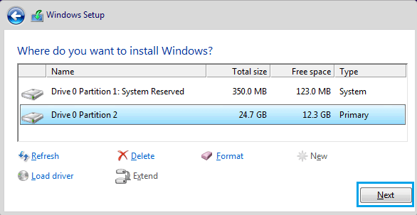 选择 Windows 10 安装的驱动器位置