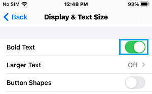 在 iPhone 上启用粗体文本选项