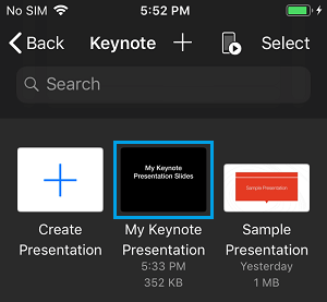在 iPhone 上打开 Keynote 演示文稿文件