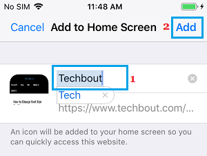 将网站快捷方式添加到 iPhone 的主屏幕