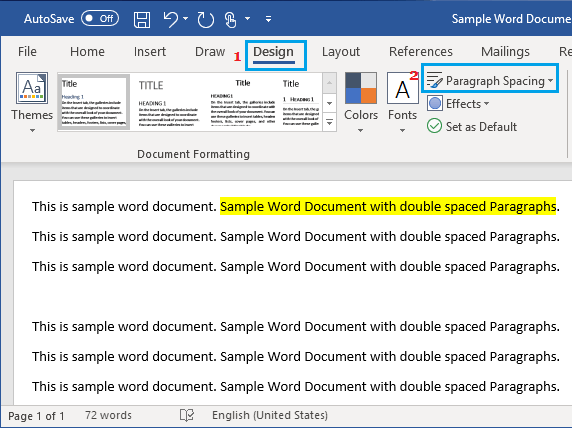 Microsoft Word 中的段落间距选项