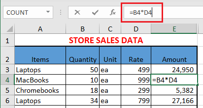 Excel 中的公式栏