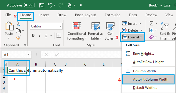 Excel 中的自动调整列宽